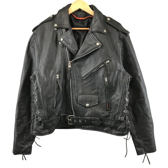 Interstate Leather Classic Originals Motorcycle Men's Jacket size 44 - Picture 1 of 12